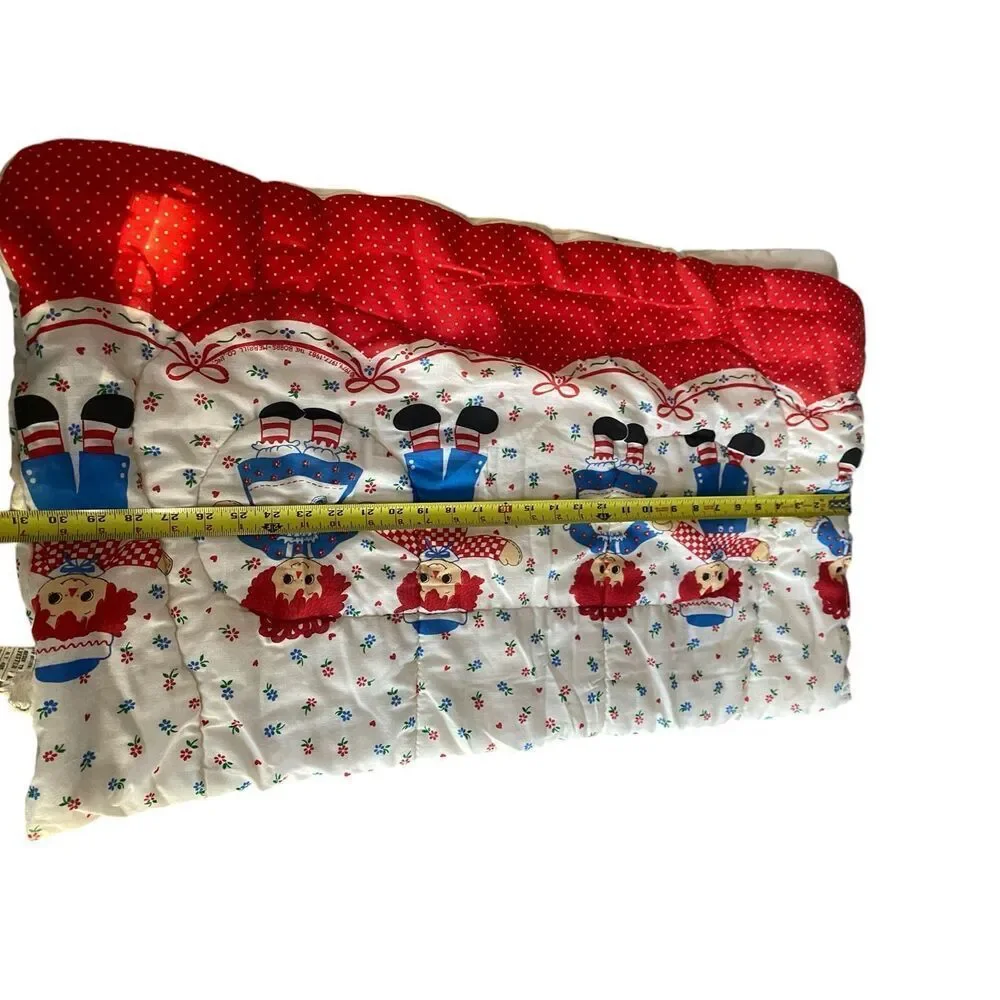 Raggedy Ann Andy Sleeping Bag Toddler Nap Mat USA Red Polka Dot Retro Vintage